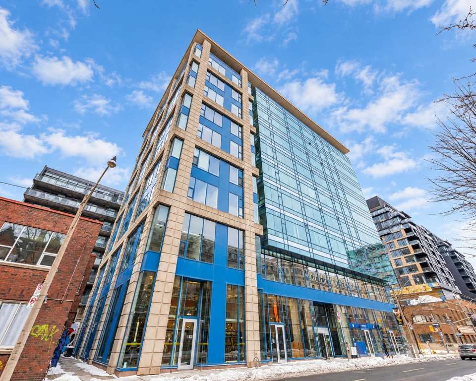 Exterior of the condo building at 477 Richmond St W, Toronto