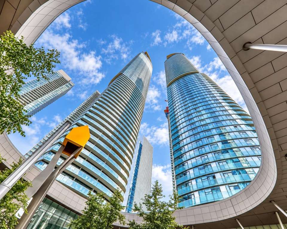 ICE Condominiums I condo tower exterior, 12 York St, Toronto